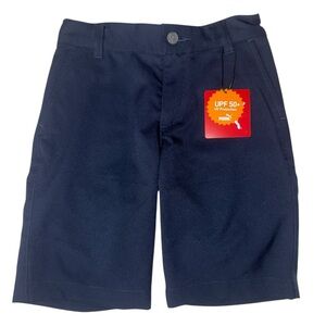 Puma Boys Golf Shorts Navy Blue XS 6/7 Adjustable Waist UPF 50+